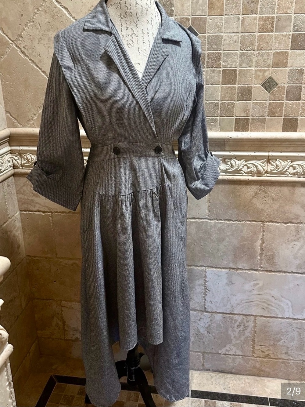 Chloe vintage houndstooth midi wrap dress